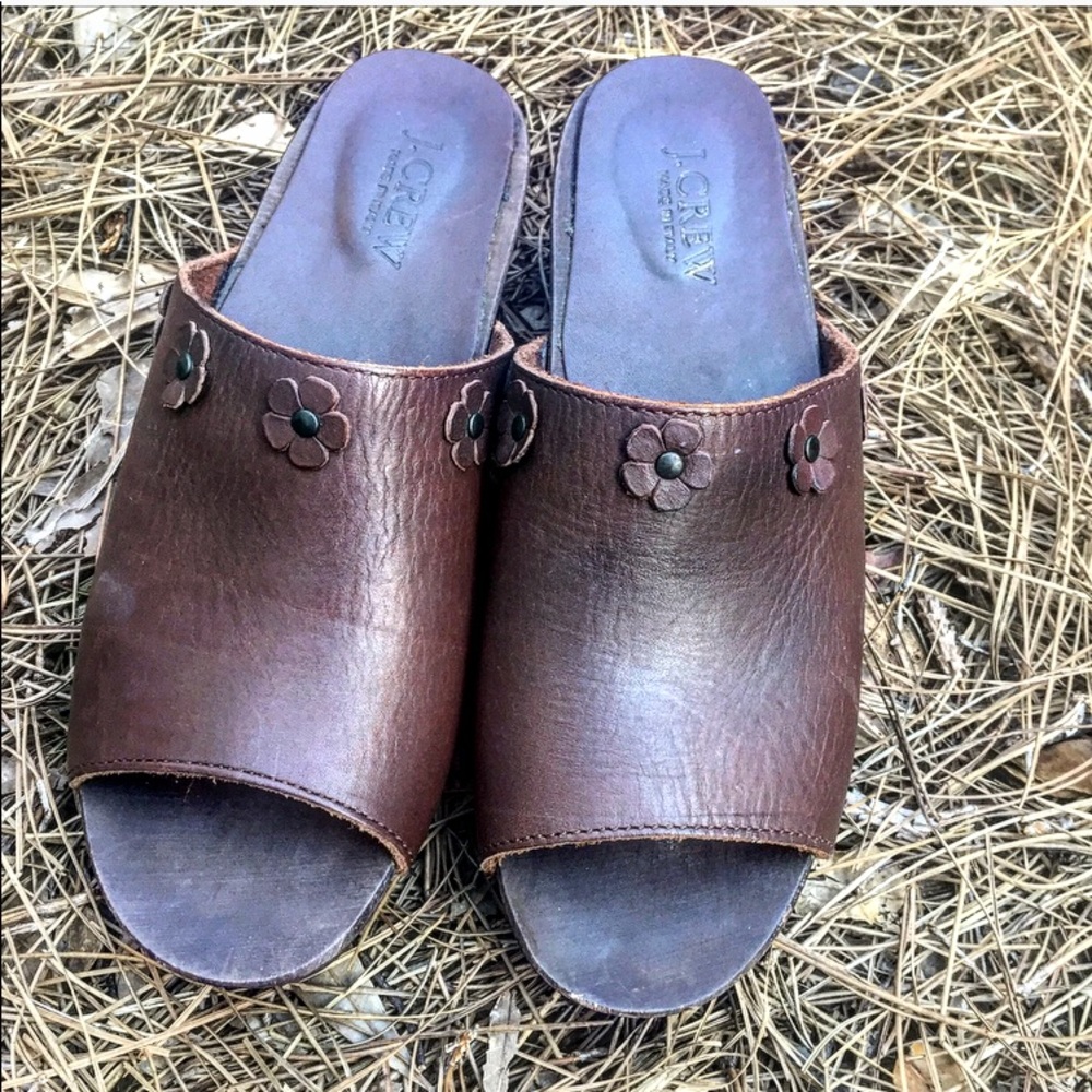 J.Crew Wooden Flower Clogs